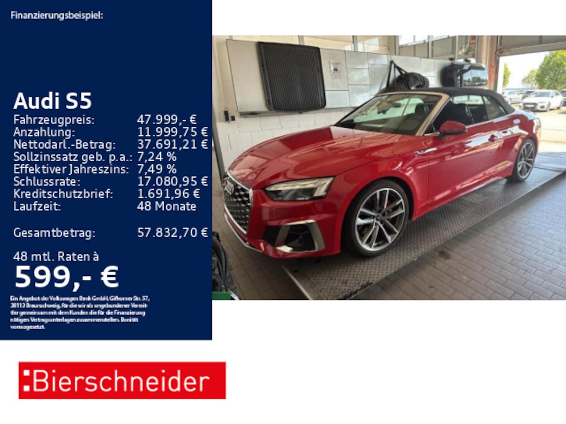 Audi S5 Cabriolet — Audi S5 Cabriolet Cabrio TFSI 260 kW (354 PS) tiptronic S5 Cabrio TFSI qu NP: 94.000,- LASER B&O