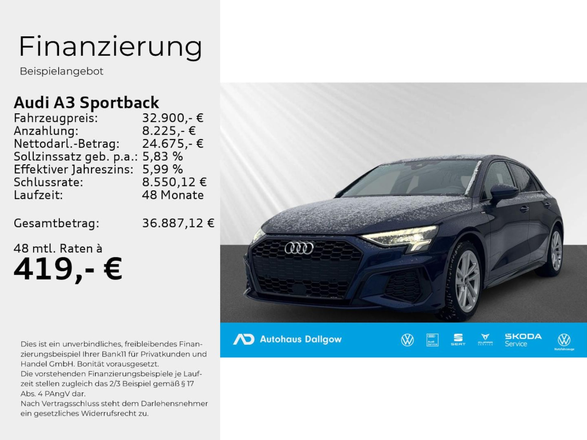 Audi A3 Sportback S line