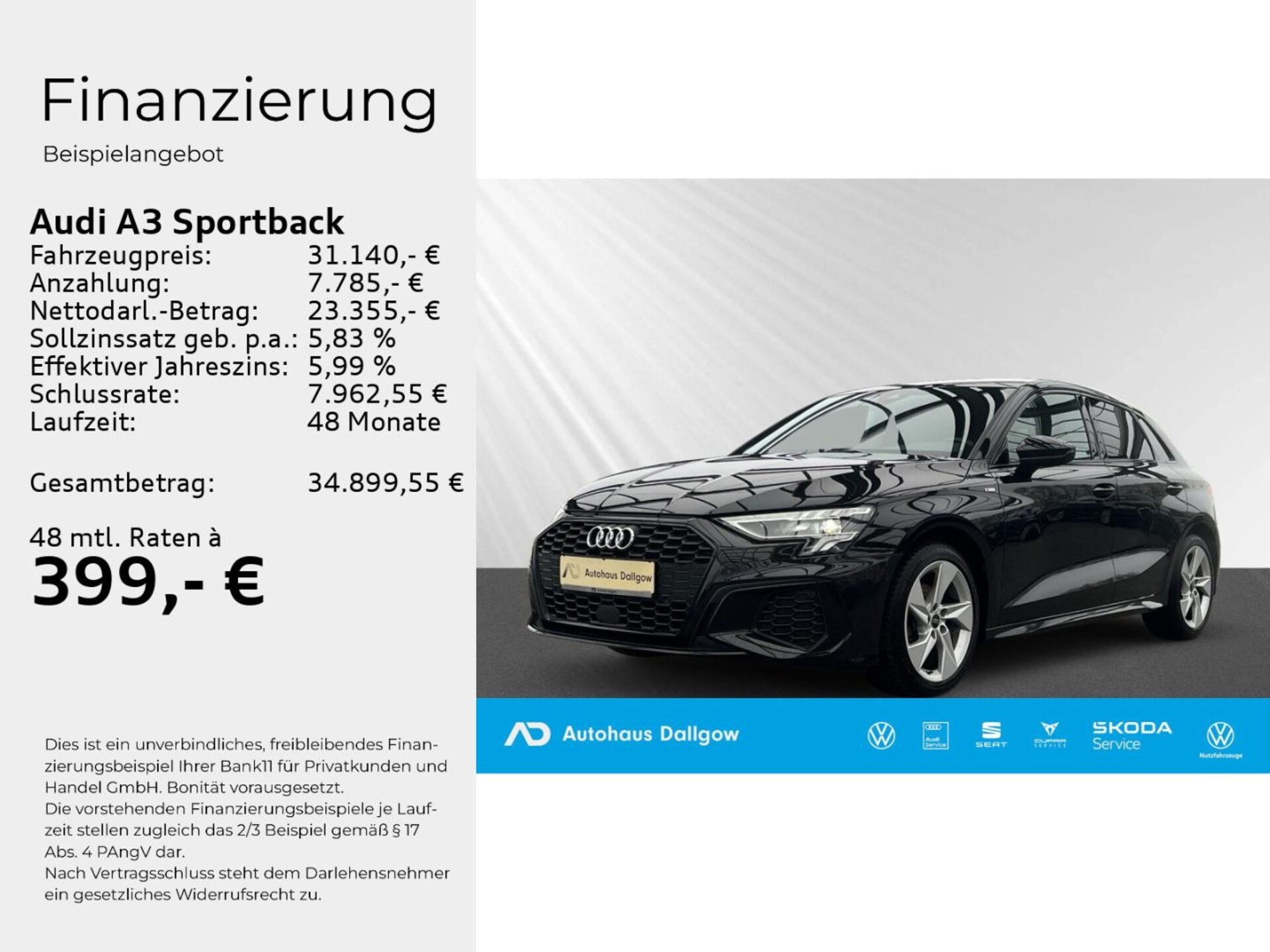 Audi A3 Sportback S line