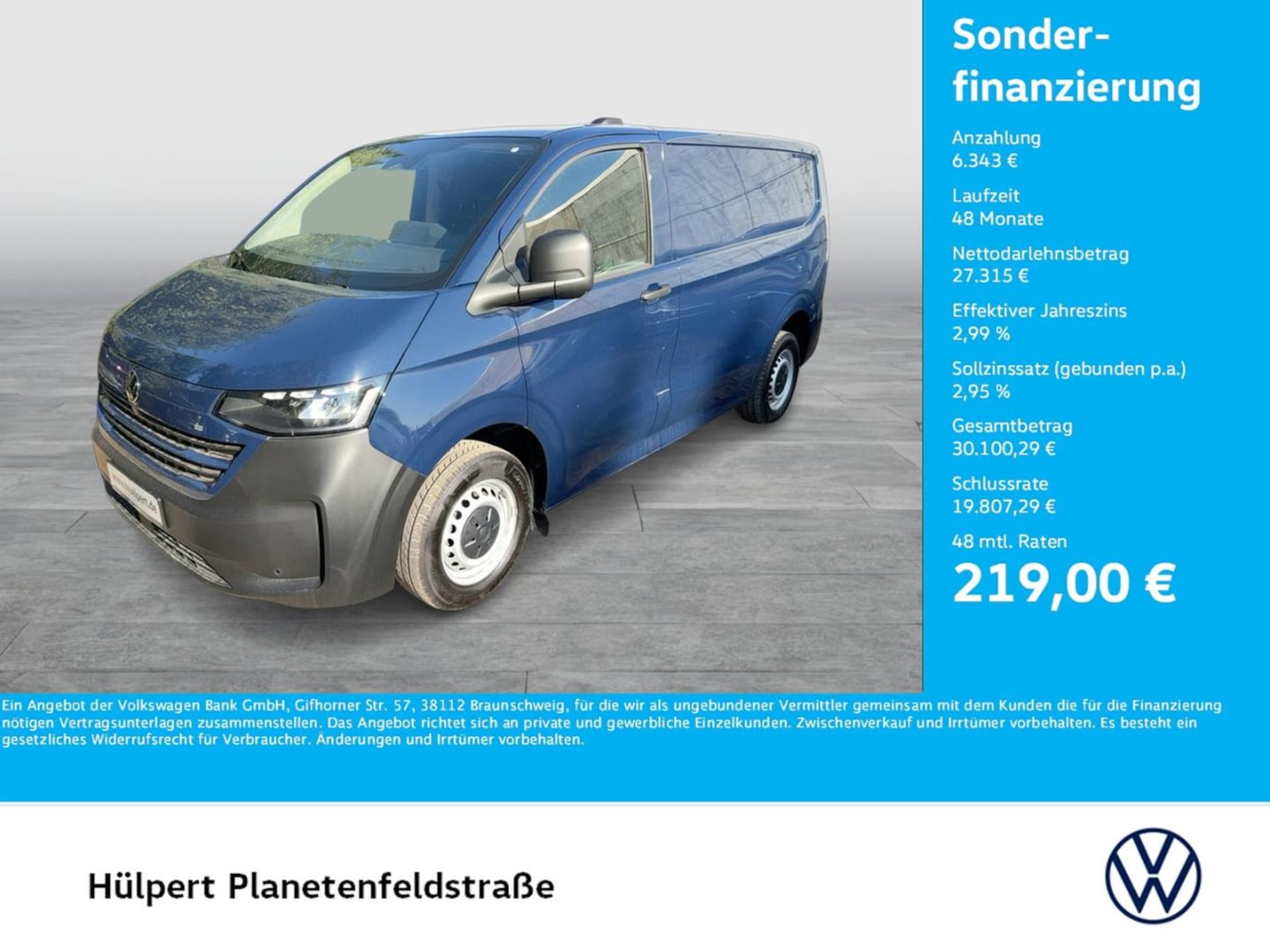 Volkswagen Transporter Kasten kurzer Radstand
