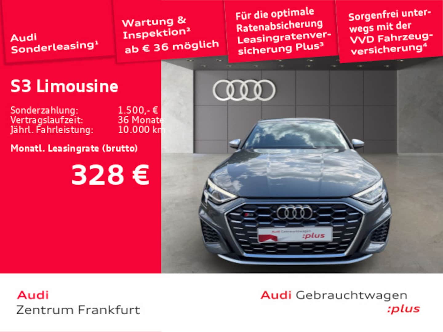 Bild über Audi S3 Limousine TFSI quattro S tronic - für weitere Informationen kontaktieren Sie den Audi Partner