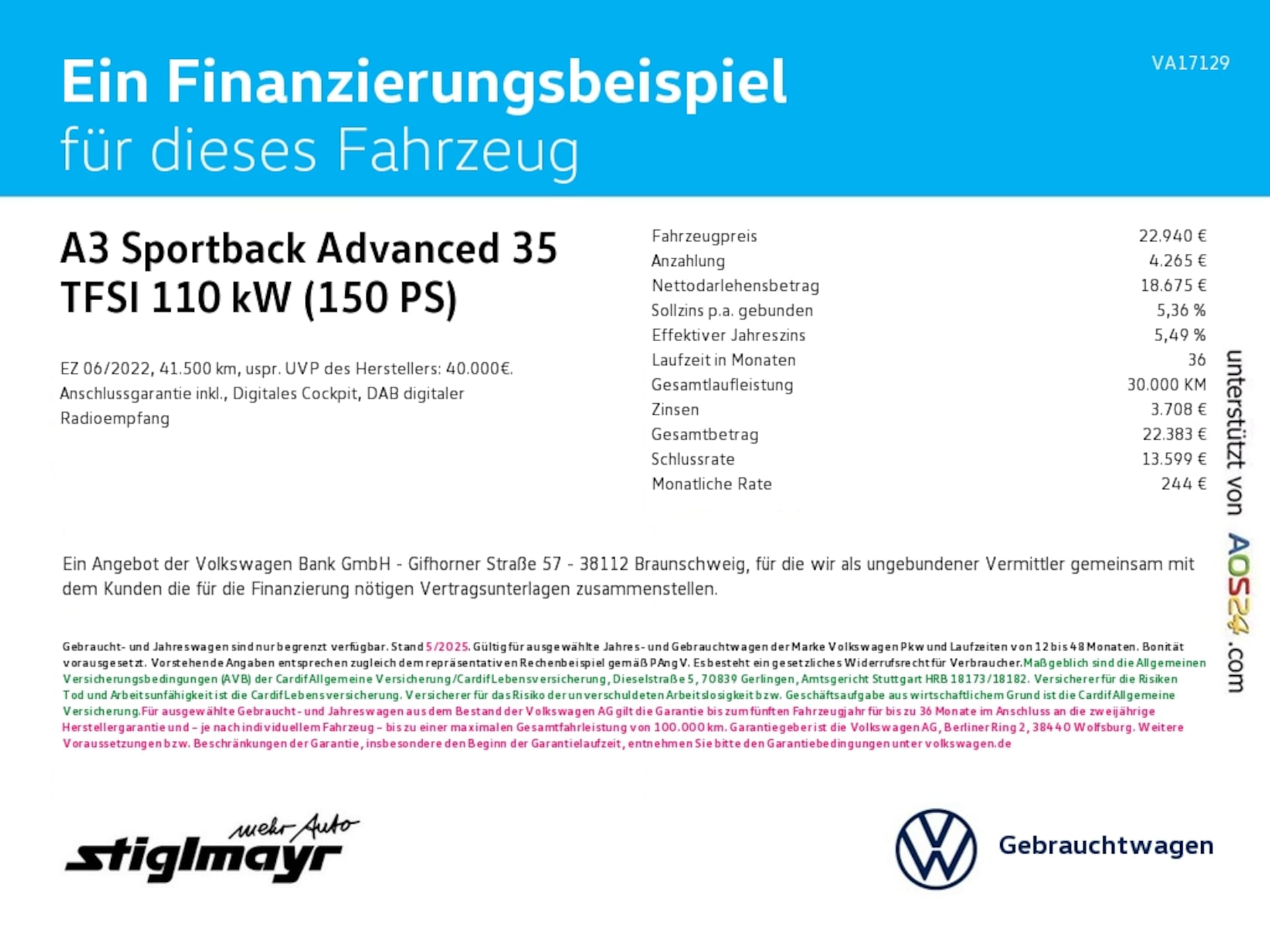 Audi A3 Sportback Advanced