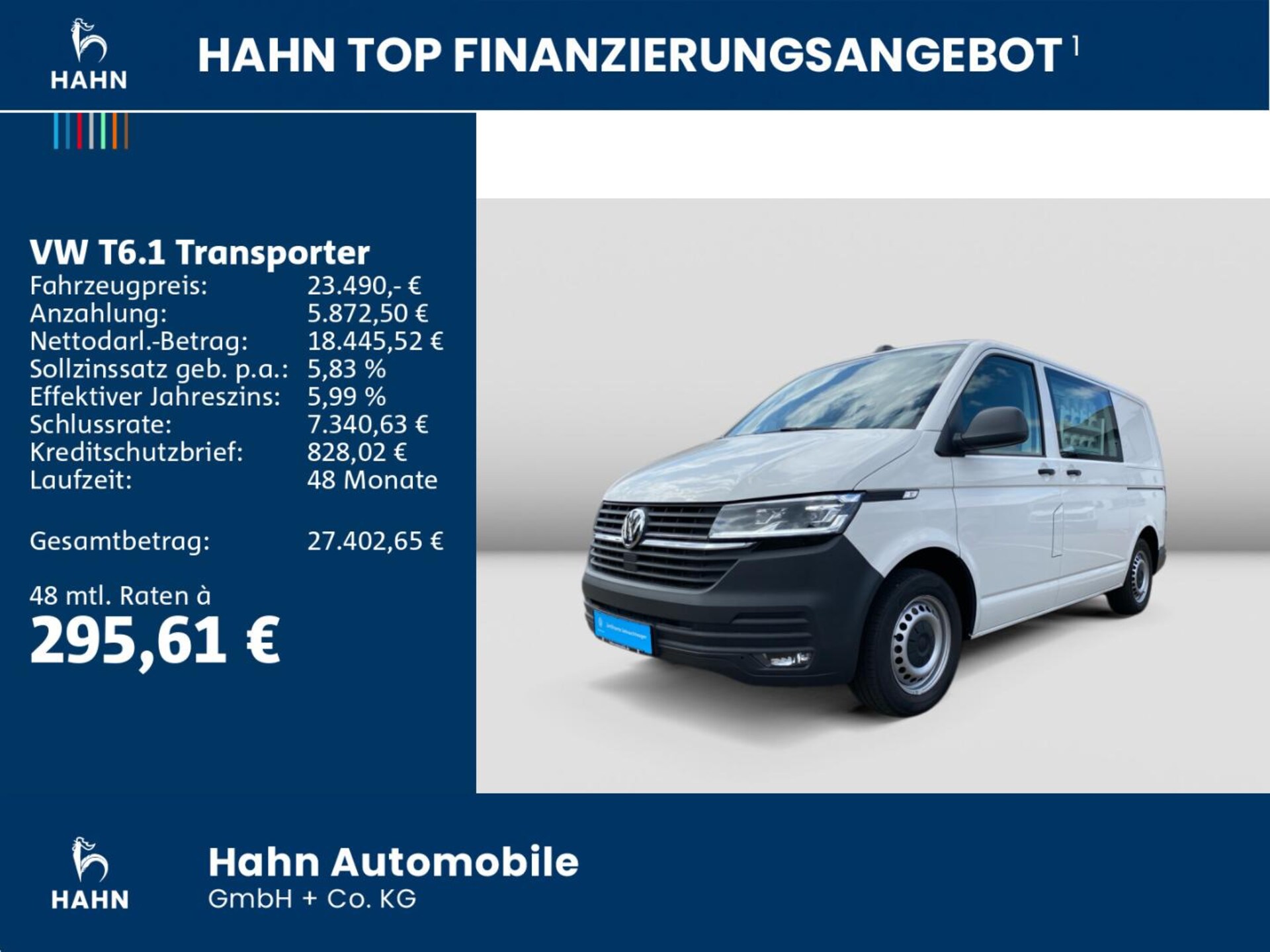 Volkswagen T6.1 Transporter Kasten kurzer Radstand