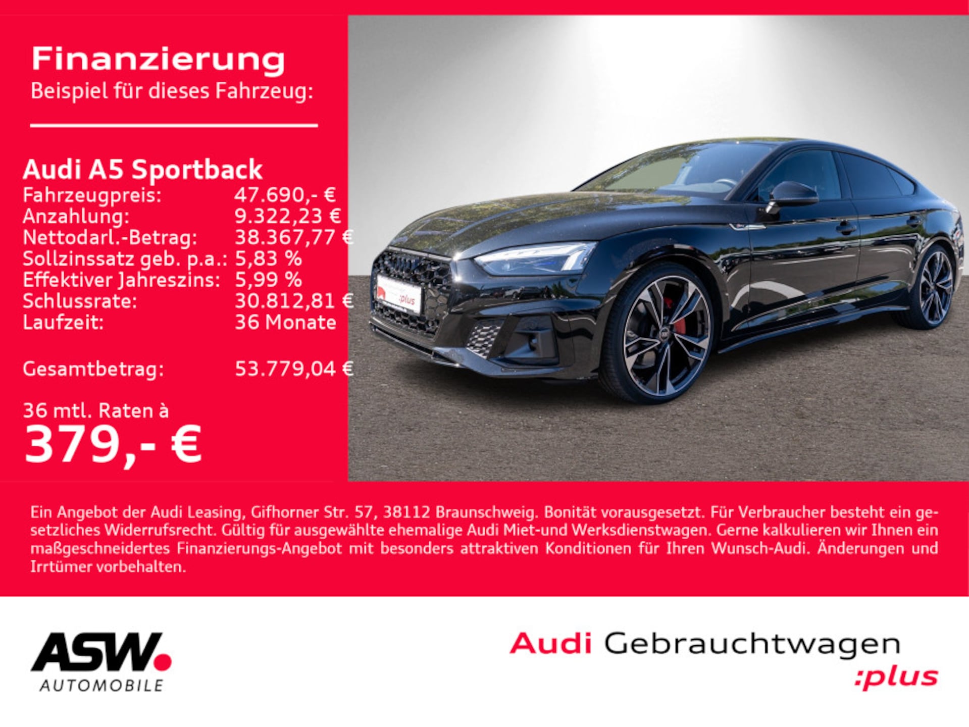 Audi A5 Sportback S line business