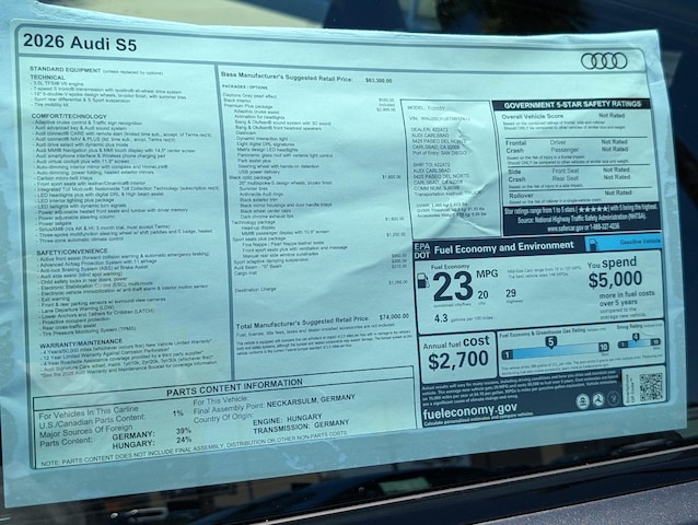 2026 Audi S5 Sedan
