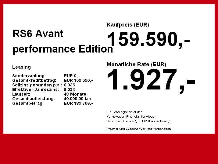 Image about Audi RS 6 Avant performance quattro tiptronic