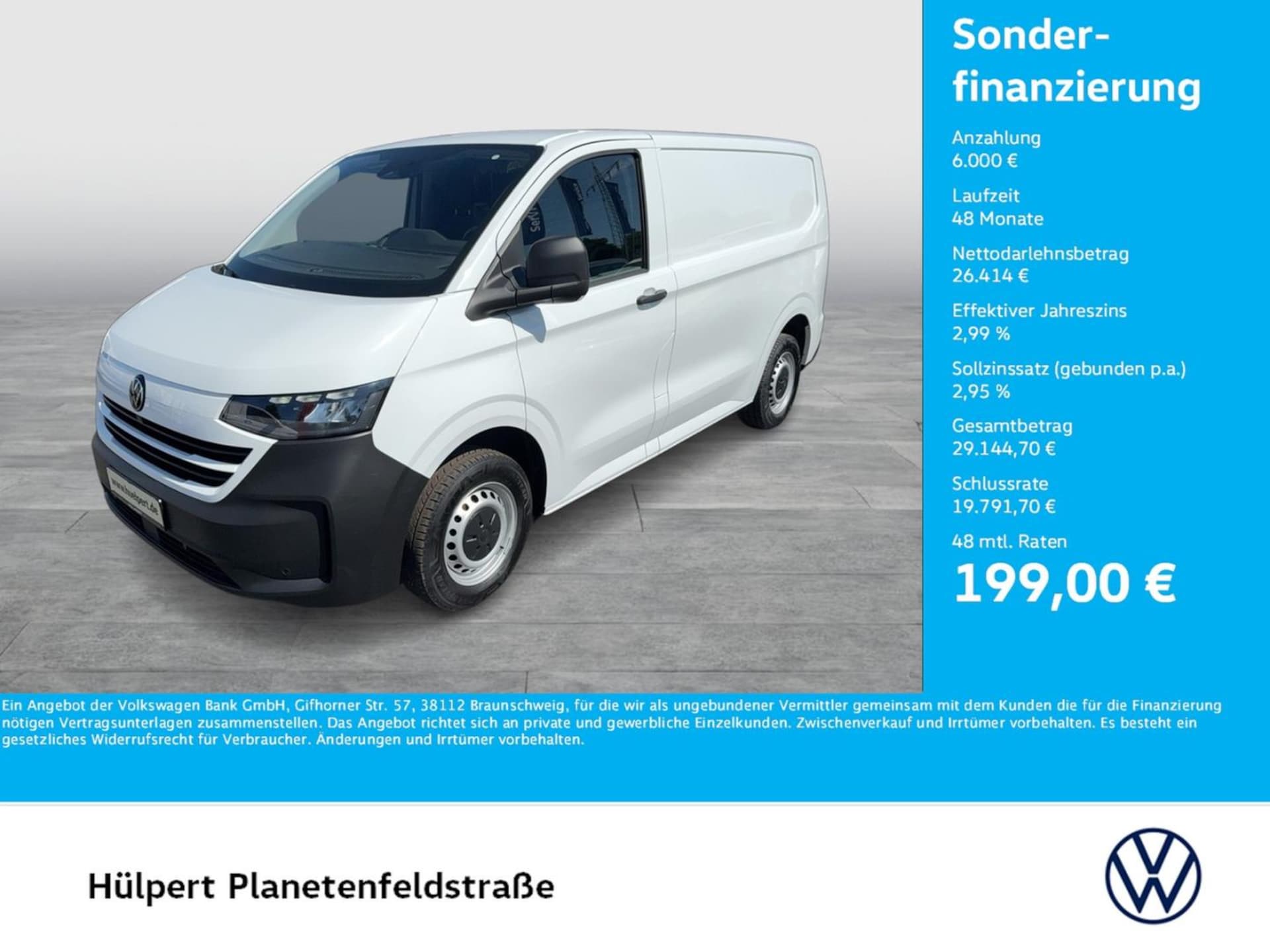 Volkswagen Transporter Kasten kurzer Radstand