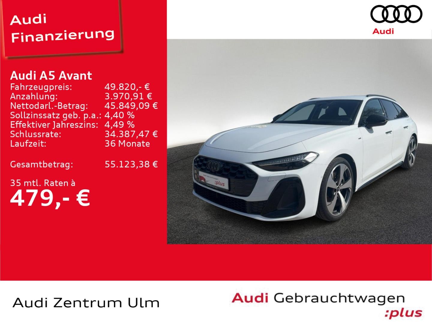 Bild über Audi A5 Avant e-hybrid e-hybrid quattro 220 kW S tronic - für weitere Informationen kontaktieren Sie den Audi Partner