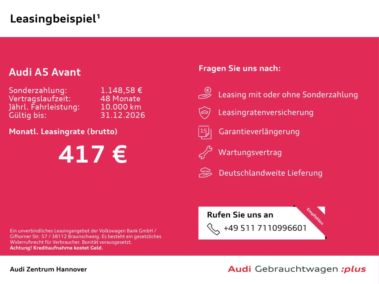 Bild über Audi A5 Avant TFSI S tronic - für weitere Informationen kontaktieren Sie den Audi Partner