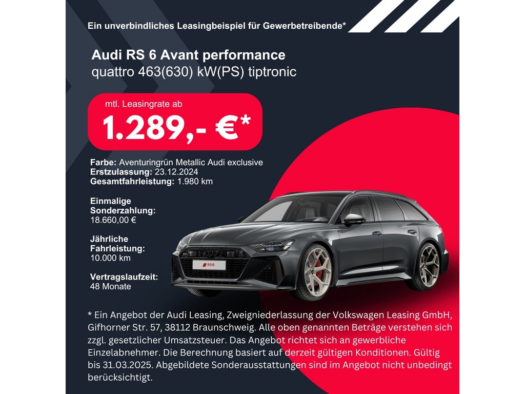 Image about Audi RS 6 Avant performance quattro tiptronic